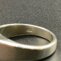 Mens 925 Sterling Silver CZ Signet Ring