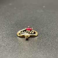 Ladies 9ct Yellow Gold Red Gemstone MUM Heart Pendant