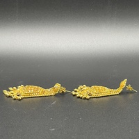 Ladies 21ct Yellow Gold Dangle Triangle Drop Earrings