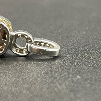 Ladies 18ct White Gold Pink Stone & Diamond Pendant