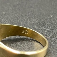 Mens 9ct Yellow Gold Diamond Signet Ring