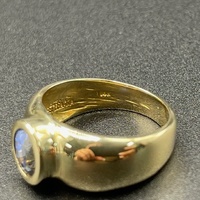 Ladies 14ct Yellow Gold Blue Gemstone Ring