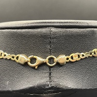 Unisex 9ct Yellow Gold Anchor and Figure 8 Link Necklace