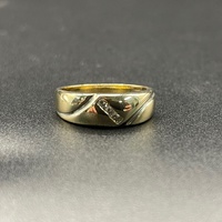Unisex 9ct Yellow Gold Diamond Signet Ring