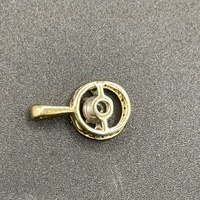 Ladies 10ct Yellow Gold Round Diamond Cluster Pendant