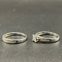 Ladies 18ct White Gold Diamond Bridal Ring Set