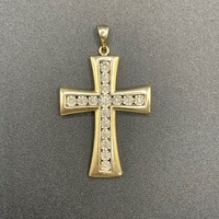 Unisex 9ct Yellow Gold Diamond Crucifix Cross Pendant