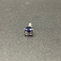 Ladies 10ct White Gold Blue Sapphire & Diamond Droplet Pendant