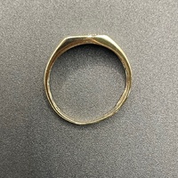 Mens 9ct Yellow Gold Natural Diamond Signet Ring