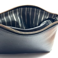 MIMCO 60252642 Day Dream Black Leather Wristlet Clutch Pouch Rose Gold Zip
