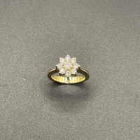 Ladies 18ct Yellow Gold Diamond Fleurette Ring