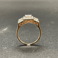 Ladies 9ct Rose Gold Diamond Simulants Ring