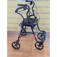 Mobilitymate Foldable 4 Wheel Rollator Walker with Seat and Brakes