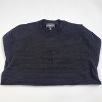 Emporio Armani Men's Black Ribbed Knit Crewneck Sweater Size S Authenticated CLG