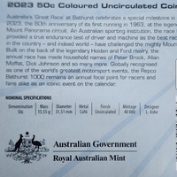2023 60th Anniversary Of The Bathurst Great Race 50c Coloured Coin
