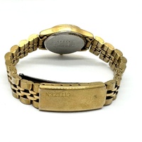 Citizen Quartz Gold Tone Day Date Watch Champagne Dial