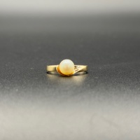 Ladies 9ct Yellow Gold White Pearl Ring