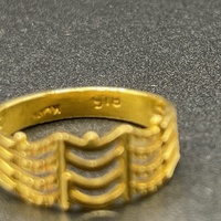 Unisex 22ct Yellow Gold Pattern Ring