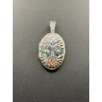 Ladies 925 Sterling Silver Oval Locket Pendant