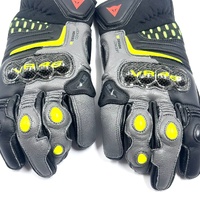 Dainese VR46 Sector Short Cuff Riding Gloves Size S 8 Black Yellow Motorcycle Gloves
