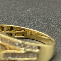 Ladies 9ct Yellow Gold Diamond Cluster Ring