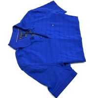 Tommy Hilfiger Jacquard Striped Polo Shirt Regular Fit Men's Size M Classic Casual Designer Top