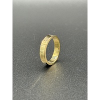 Unisex 18ct Yellow Gold Pattern Band Ring
