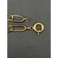 Ladies 14ct Yellow Gold Paperclip Link Bracelet 