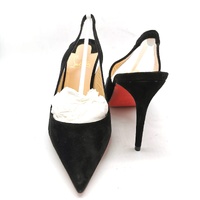 Christian Louboutin Kate Sling 85 Veau Velours Black Heels Size 37