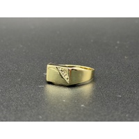 Mens 9ct Yellow Gold Signet Ring