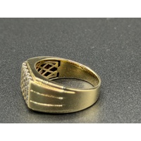 Mens 10ct Yellow Gold Diamond Ring