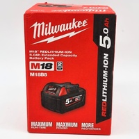 Milwaukee M18 18V RedLithium-Ion 5.0Ah Extended Capacity Battery Pack M18B5