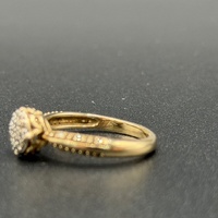 Ladies 9ct Yellow Gold Diamond Cluster Ring