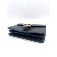 Gucci Dollar Calfskin Interlocking G Chain Shoulder Bag Small Black