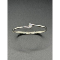 Ladies 925 Sterling Silver Cubic Zirconia Bangle