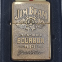 Zippo Jim Beam Windproof Pocket Lighter Refillable Metal Collectible Lighter