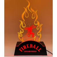 LED Promotional Light Flame Sign Fireball Cinnamon Whisky Man Cave Decor