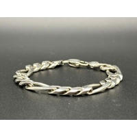 Unisex 925 Sterling Silver Figaro Link Bracelet