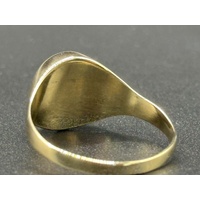 Mens 9ct Yellow Gold Black Gemstone Ring