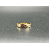 Mens 9ct Yellow Gold Diamond Signet Ring