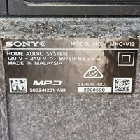 SONY MHC-V13 Bluetooth Party Speaker CD Player FM USB Karaoke System No Remote