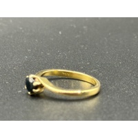 Ladies 18ct Yellow gold Blue Sapphire Ring