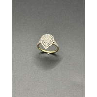 Ladies 9ct Yellow Gold Diamond Cluster Ring