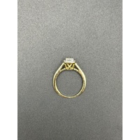 Ladies 9ct Yellow Gold Diamond Cluster Ring