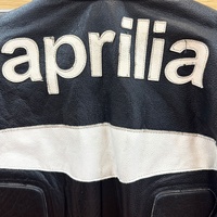 Aprilia Racing Italia Men's Leather Motorcycle Riding Jacket Black Red XL
