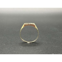 Mens 9ct Yellow Gold Diamond Signet Ring