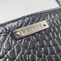 Ralph Lauren Small Satchel Croc Embossed Ladies Handbag Top Handle Shoulder