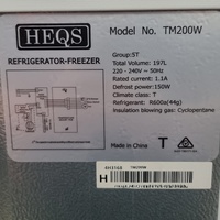 HEQS TM200W 197L Fridge Freezer Combo Top Mount Refrigerator White