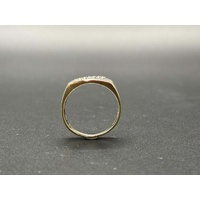 Mens 9ct Yellow Gold Diamond Signet Ring