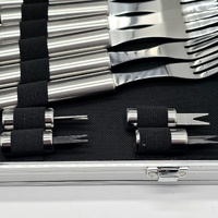 30pc Stainless Steel BBQ Grill Tool Set Utensils Kit Silver Hard Case